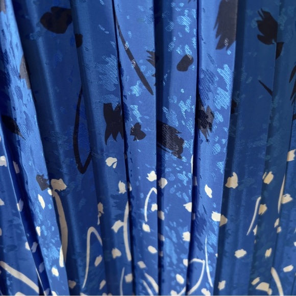 Vtg 70s 80s Andrea Gayle Blue Pleated Midi Skirt - Size Small Medium - Picture 2 of 10